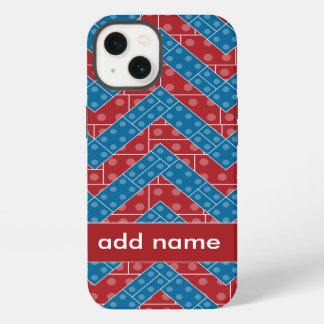 Colourful Chevron Pattern with Bricks Red Blue iPhone 13 Case