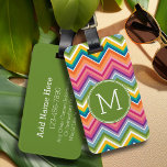 Colourful Chevron Pattern with Monogram Luggage Tag<br><div class="desc">Travel in style with a bright and trendy design for your bag or backpack. If you need to make adjustments to your initials or to the art,  click on the customize button to make changes.</div>