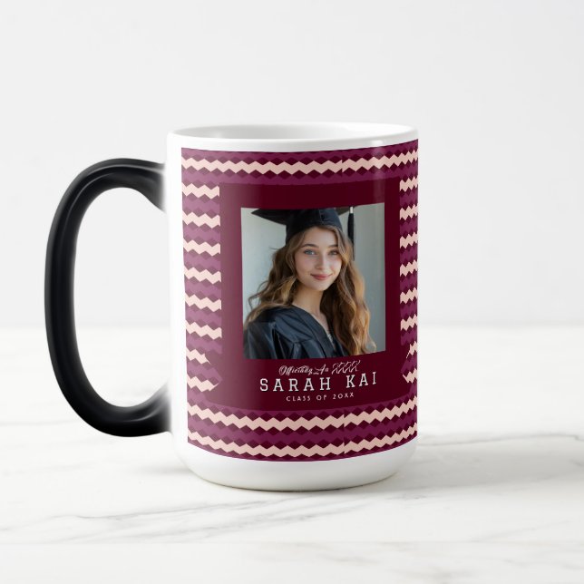 Colourful Chevron Print Senior Year Grad Magic Mug (Left)