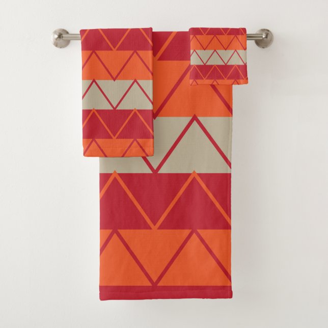 Colourful Chevron Stripe Pattern  Bath Towel Set (Insitu)