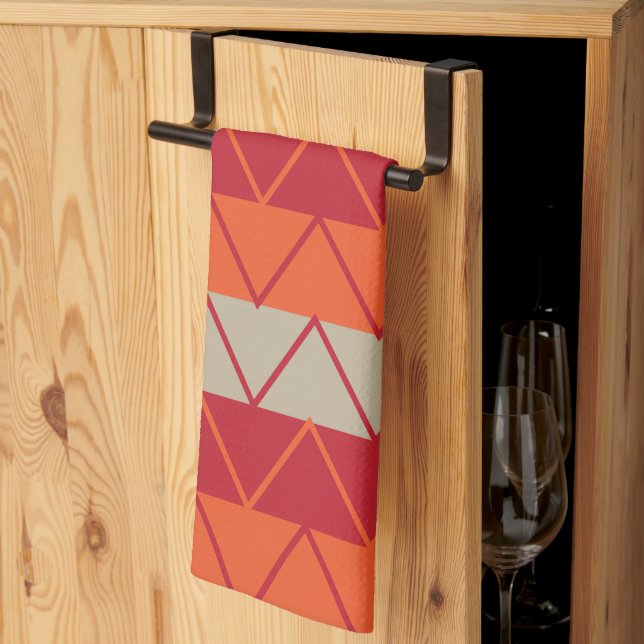 Colourful Chevron Stripe Pattern  Kitchen Towel (Thirds Fold)