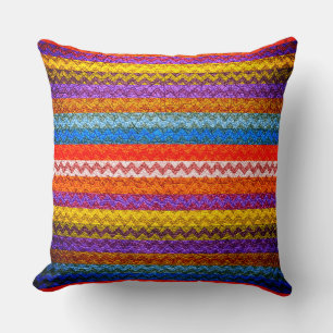 Colourful Chevron Stripes #6 Throw Pillow