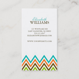Colourful Chevron Stripes Business Card