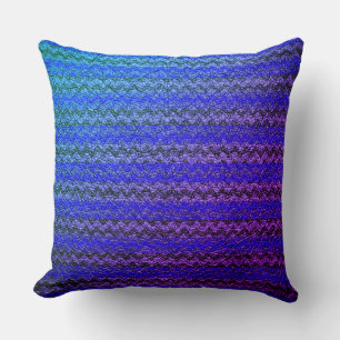 Colourful Chevron Stripes Leather Look #59 Throw Pillow