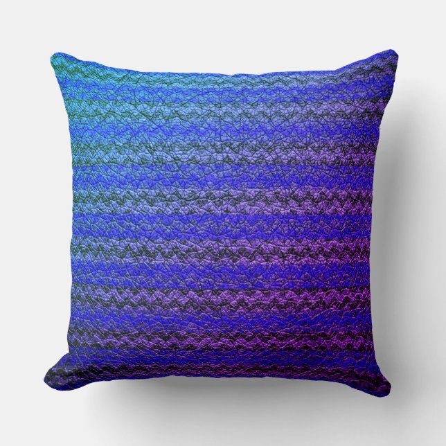 Colourful Chevron Stripes Leather Look #59 Throw Pillow (Front)