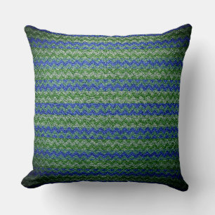 Colourful Chevron Stripes Leather Look #60 Throw Pillow