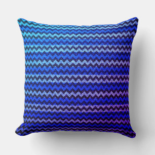 Colourful Chevron Stripes Leather Look #69 Throw Pillow