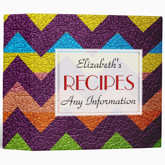 Colourful Chevron Stripes Pattern #2 Binder (Front/Spine)