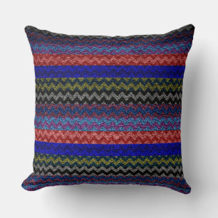 Colourful Chevron Stripes Pattern #4 Throw Pillow