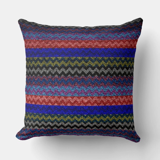 Colourful Chevron Stripes Pattern #4 Throw Pillow (Front)