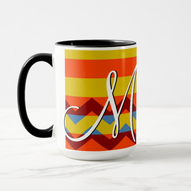 Colourful Chevron Stripes Pattern #8 Mug (Left)