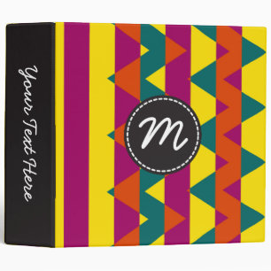 Colourful Chevron Stripes Pattern Binder