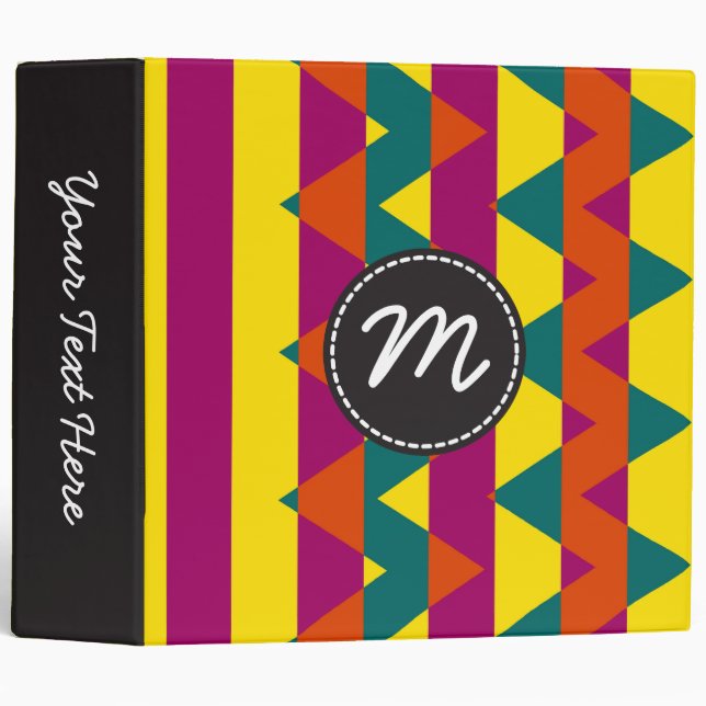 Colourful Chevron Stripes Pattern Binder (Front/Spine)