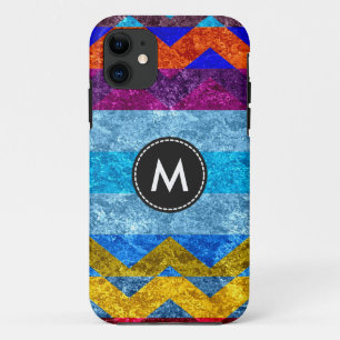 Colourful Chevron Stripes Vintage #3 iPhone 11 Case