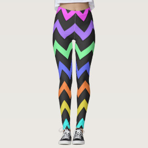 Colourful Chevron Vibrant Cool Summer Fun Pattern Leggings