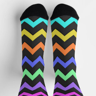 Colourful Chevron Vibrant Cool Summer Fun Pattern Socks