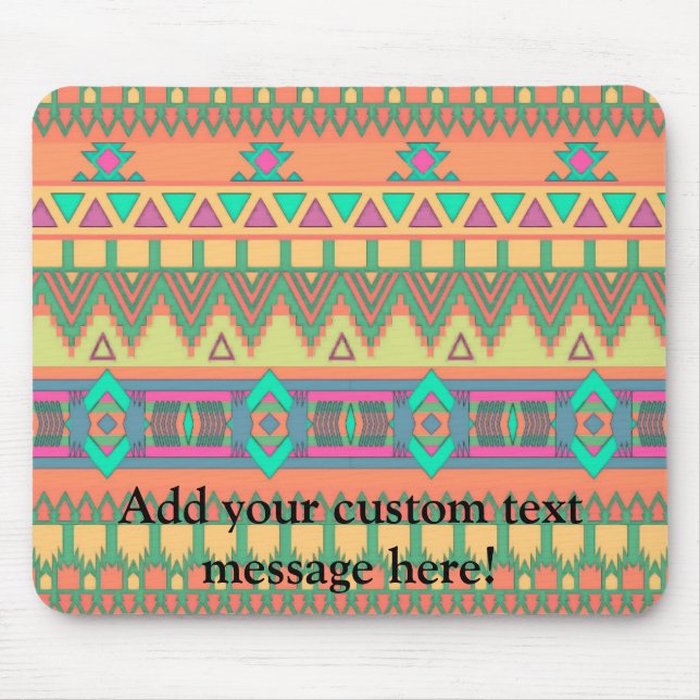 Colourful Chevron Zig Zag Tribal Aztec Ikat Mouse Pad (Front)