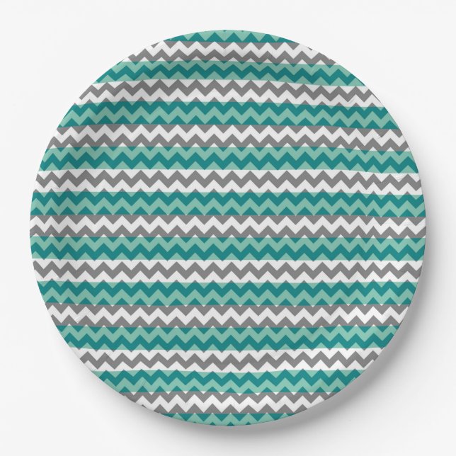 Colourful Chevron Zigzag Pattern #24 Paper Plate (Front)