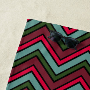 Colourful chevron zigzag pattern beach towel