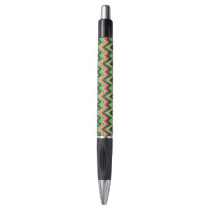 Colourful Chevron Zigzag Pattern Faux Glitter Look Pen