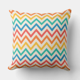 Colourful Chevron Zigzag Pattern Throw Pillow