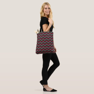 Colourful chevron zigzag pattern tote bag