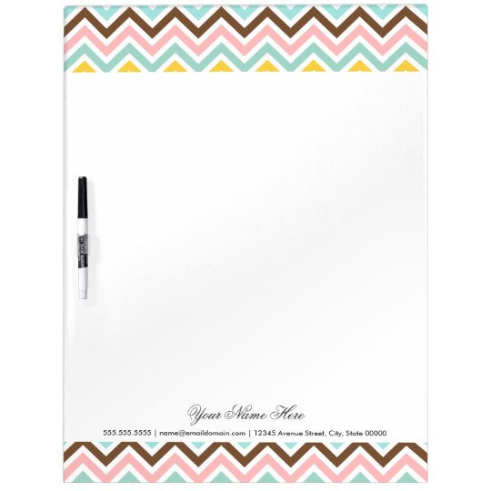 Colourful Chevron Zigzag Stripes Pattern Dry Erase Board