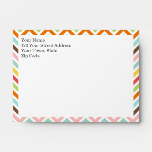 Colourful Chevron Zigzag Stripes Pattern Envelopes