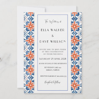 Colourful Chic Abstract Elegance Tile Wedding Invitation