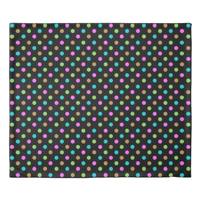 Colourful Chic Girly Polka Dots Pattern Duvet Cover (Front)