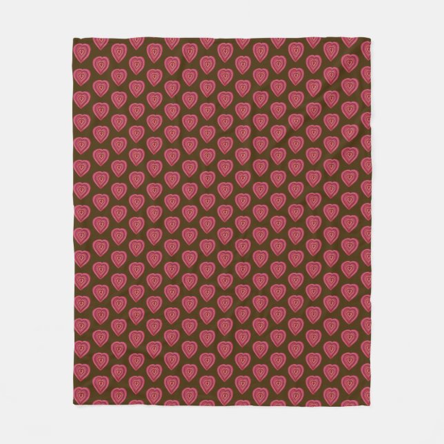 Colourful chic hearts fleece blanket (Front)