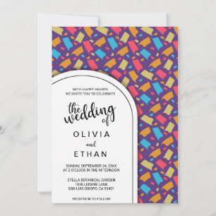 Colourful chic pattern elegant Wedding Invitation