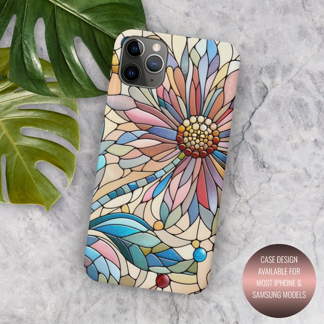 Colourful Chic Stained Glass Floral Art Pattern Case-Mate iPhone Case (Creator Uploaded)