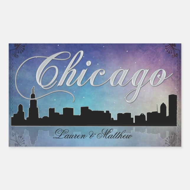 Colourful Chicago Illinois skyline Sticker (Front)