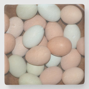 Colourful Chicken Egg Stone Coaster