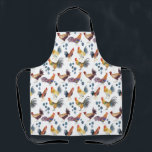 Colourful Chickens & Eggs Watercolor Pattern Apron<br><div class="desc">Enjoy this whimsical chickens and eggs pattern on this colourful apron.
You can always add your own text. Let me know if you'd like something custom made.
If you buy it, thank you! Be sure to share a pic on Instagram of it in action and tag me @shoshannahscribbles :)</div>
