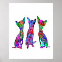 Colourful Chihuahua Art Gift | Gift for best Frien