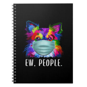 colourful chihuahua ew people dog wearing facemask notebook