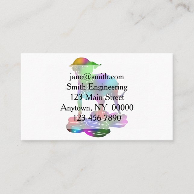 Colourful Chihuahua hamburger flying Business Card (Front)