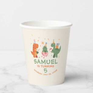 Colourful Childish Dinosaurs Kids Birthday  Paper Cups