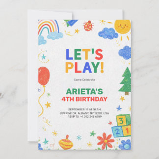 Colourful children birthday invitation