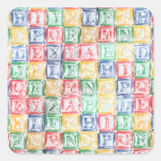 Colourful  Children's Blocks Square Sticker (Front)