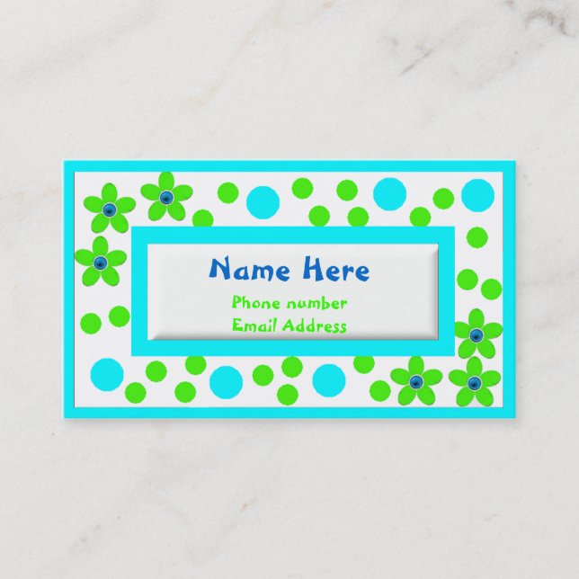Colourful Childrens Calling Cards (Front)