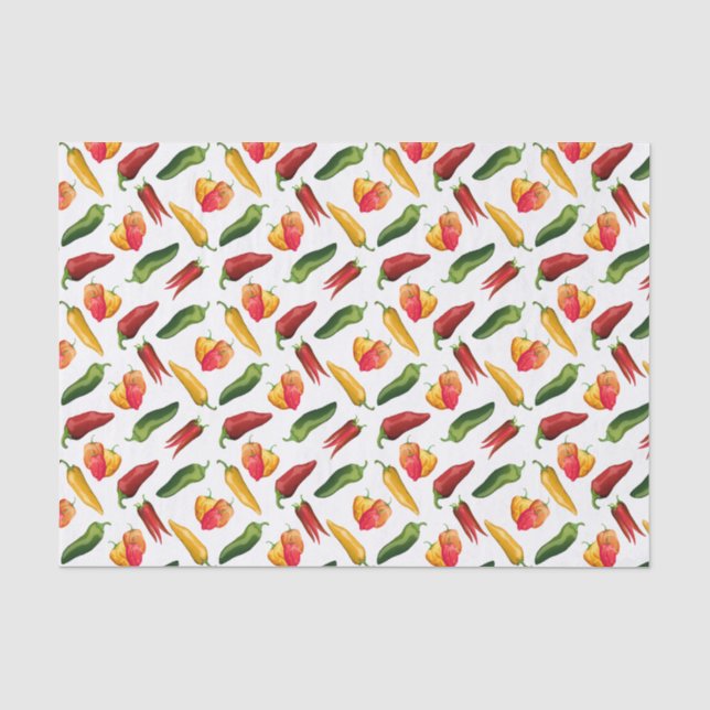Colourful Chili peppers Tissue Paper (Front)