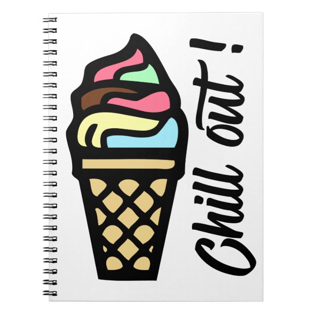 Colourful Chill Out Ice Cream Notebook (Front)
