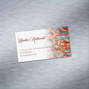 Colourful Chinese Auspicious Cloud Dragon Design Magnetic Business Card