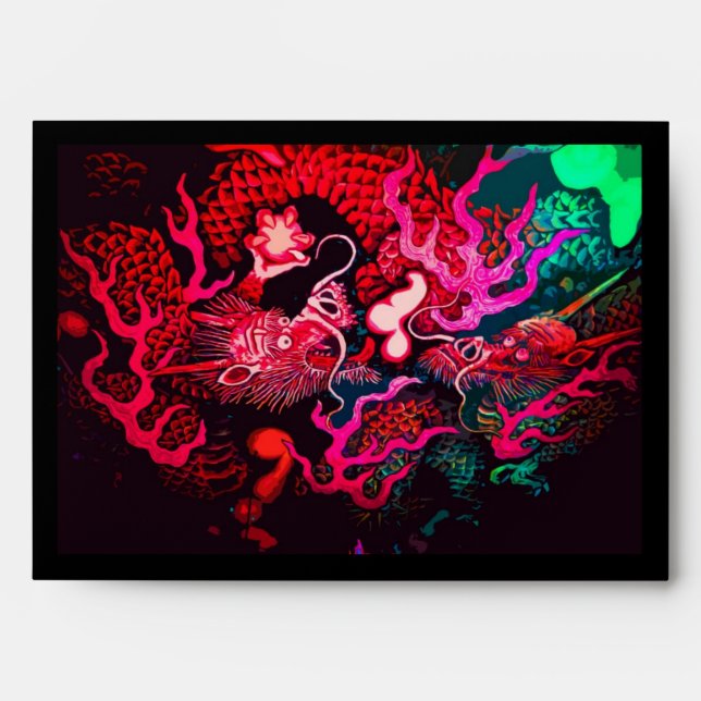 Colourful chinese dragon art envelope (Front)