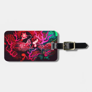 Colourful chinese dragon art luggage tag