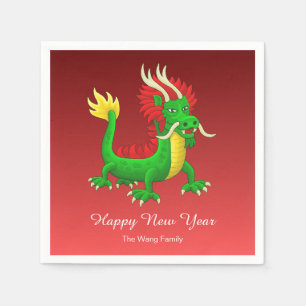 Colourful Chinese Dragon Napkin
