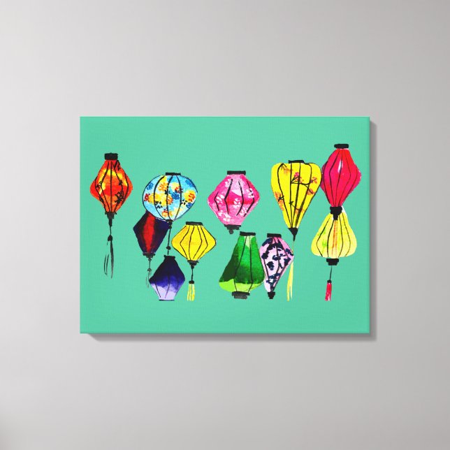 Colourful Chinese lanterns art Canvas Print (Front)